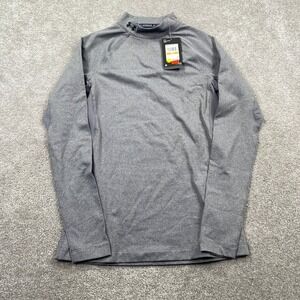 Under Armour Womens ColdGear Authentics Mock Neck Long Sleeve Shirt Gray SM